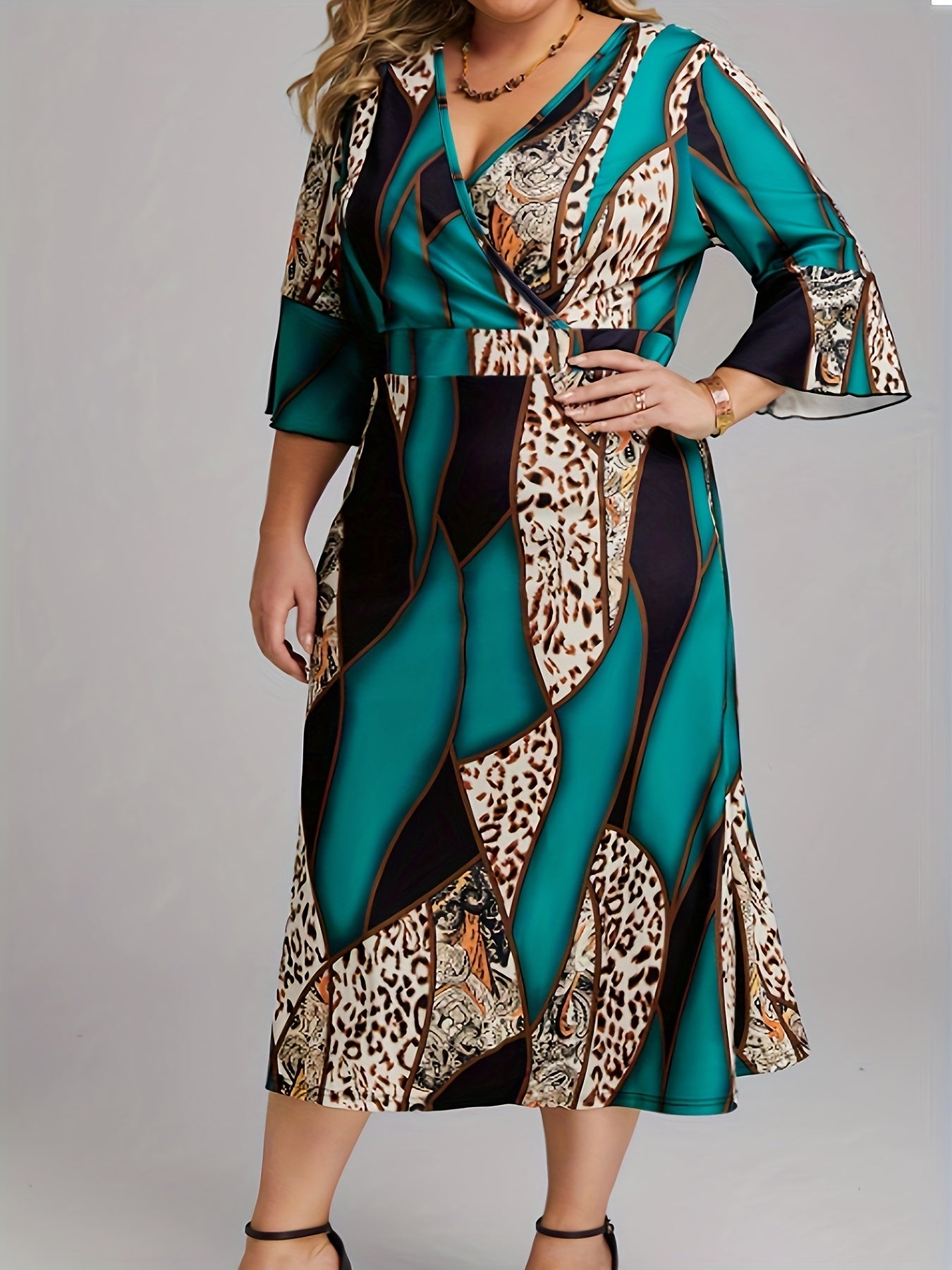 Baroque Print Maxi Dress