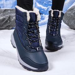 Waterproof Anti Slip Winter Hiking Boots Fur Lined Snow Boots Unisex