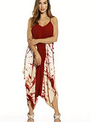Boho Jumpsuit Women's Plus Tie Dye V Neck Cami Jumpsuit