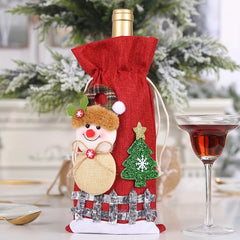 Christmas Bottle Gift Bags Wine Bottle Cover Party Supplies Decorations