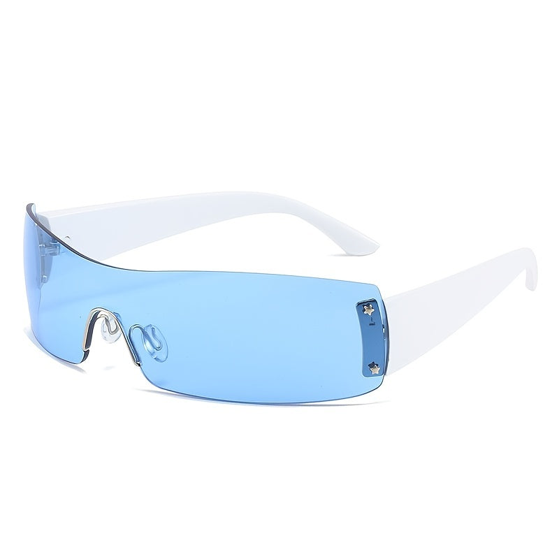 Y2K Sunglasses Oversized Wrap Around Frameless Sun Glasses