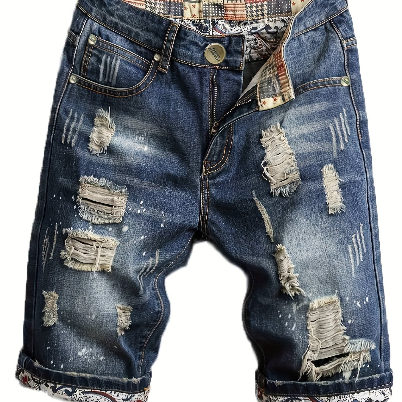 Men's Ripped Jeans Casual Royal Shorts