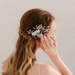 Silvery Bridal Hair Comb Clip Wedding Hair Piece