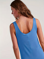 Bodycon Maxi Dress Solid Scoop Neck Stretch