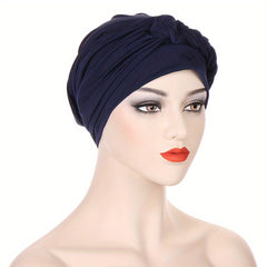 Solid Braided Turban Cap Headwrap Lightweight Bonnet Beanies