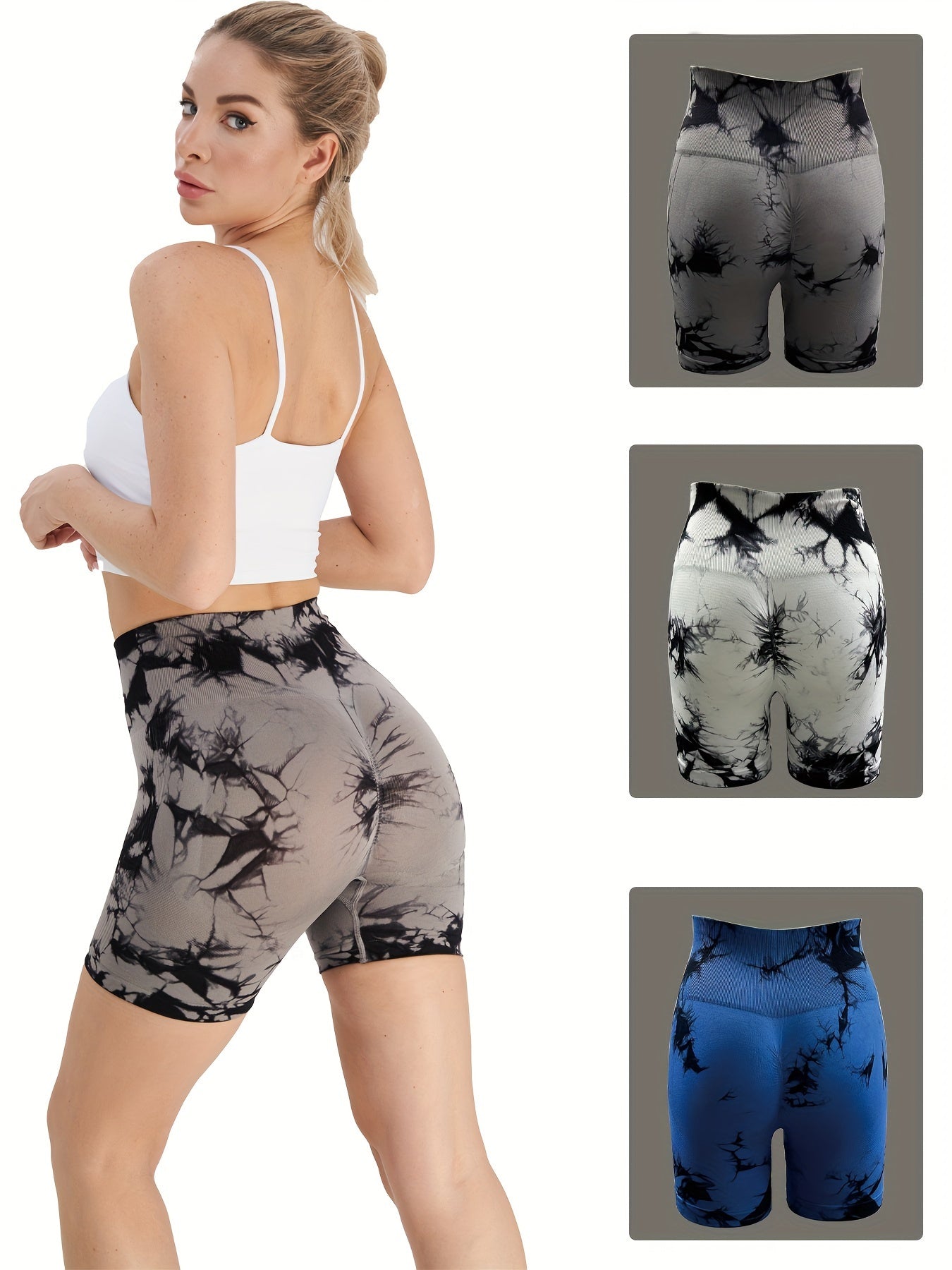 Tie Dye High Waist Hip Lifting Yoga Shorts Women's Activewear