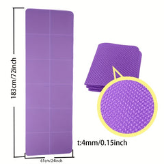 1pc Foldable Non-Slip Yoga Pilates Mat TPE Fitness Mat Men Women