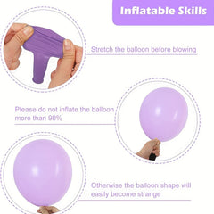 87pcs Pastel Purple Balloons in Various Sizes for Garland Arch Decorations