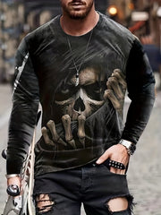 Men's Skeleton 3D Print Vintage Tee Stylish Summer Clothing