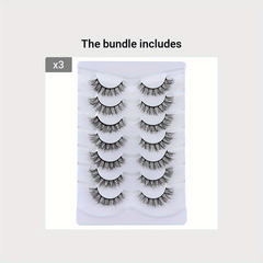 7 Pairs Faux Mink False Eyelashes Long Lasting Fluffy Volume Lashes