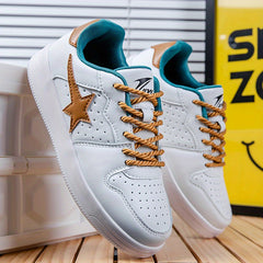 Star Print Skate Shoes for Men Breathable Wear Resistant Non Slip Sneakers