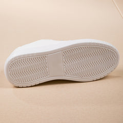 Solid Flat Sports Sneakers with Thick Bottom for Outdoor Activities