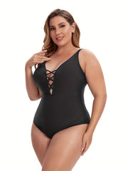 Criss Cross Cut Out One Piece Swimsuit
