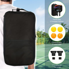 Pickleball Paddle Set with Paddles, Balls, Sweatbands, and Ball Pickers