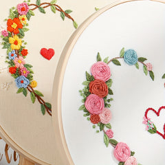 4pcs Embroidery Kit Love Pattern Set with Hoop 20.07cm
