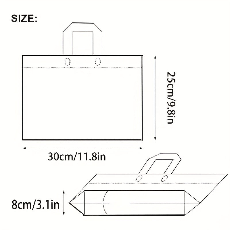5pcs Flower Print Tote Bags Transparent Plastic Tote Bag