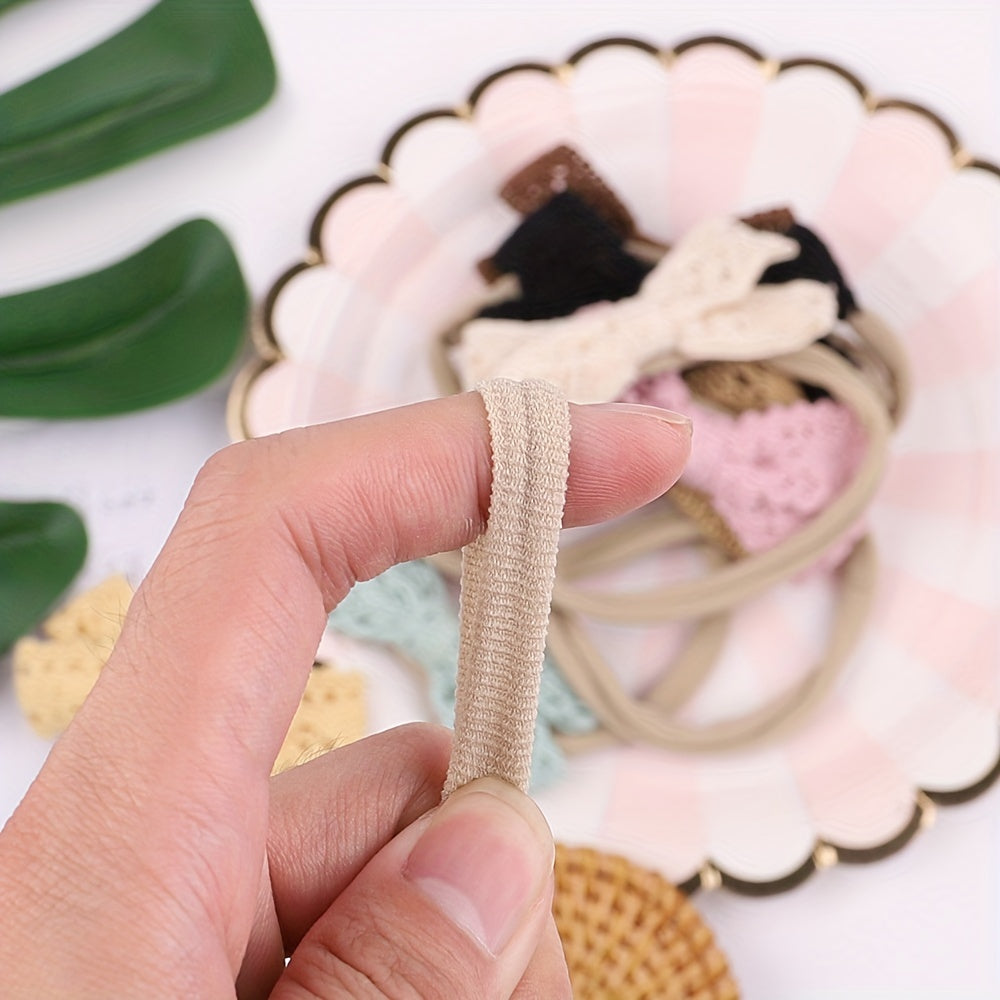 Infant Baby Nylon Soft Hairband Plaid Bow Headband