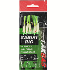 Sabiki Rigs Saltwater Fishing Bait Real Fish Skin Feathered Hooks