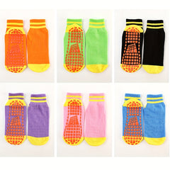 6 Pairs Colorful Striped Ankle Socks for Trampoline Workouts