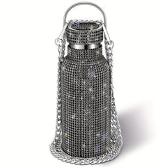 Rhinestone Stainless Steel Water Bottle with Chain