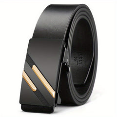 Men's Leather Auto Buckle Belt Boyfriend Husband Father Gift