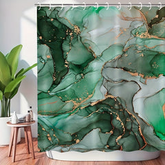 Waterproof Green Marble Bath Curtain 72'' x 72''
