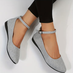 Women's Flat Casual Point Toe Strap Shoes Lightweight Shoes