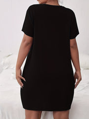 Casual Loungewear Women's Plus Letter Print Nightdress
