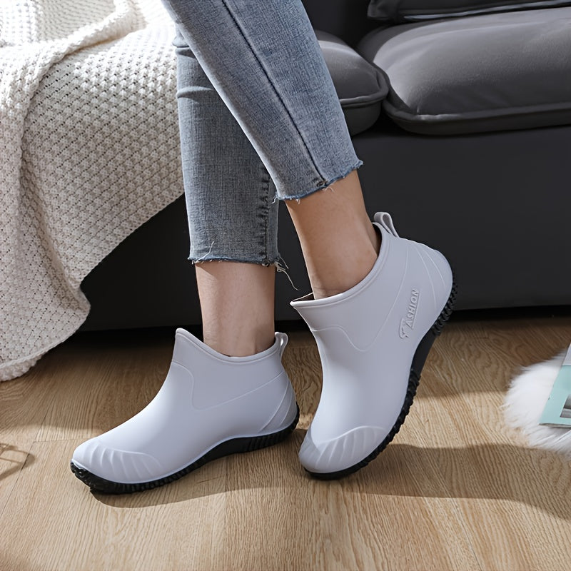 Waterproof Rubber Ankle Boots Non Slip Rain Boots Women's