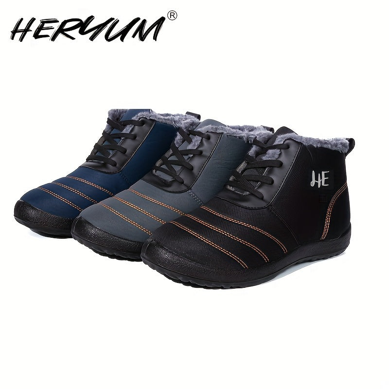Embroidered Lace up Waterproof Winter Snow Boots for Women