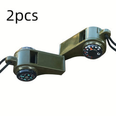 2PCS 3 in 1 Whistle Lifesaving Whistle With Compass Thermometer