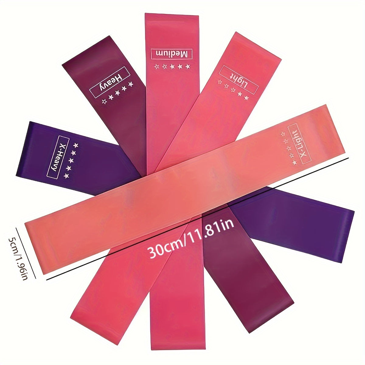 5 Pack Resistance Tapes - Stylish Bands for Workouts