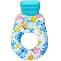 Leaf Pool Float Inflatable Lounge Chair with Cup Holder
