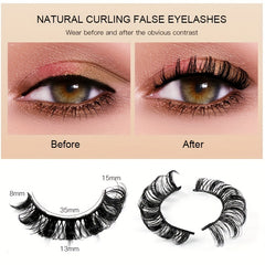 4 Pairs False Eyelashes Dramatic Curling Volume Lashes Natural Look Thick Lashes