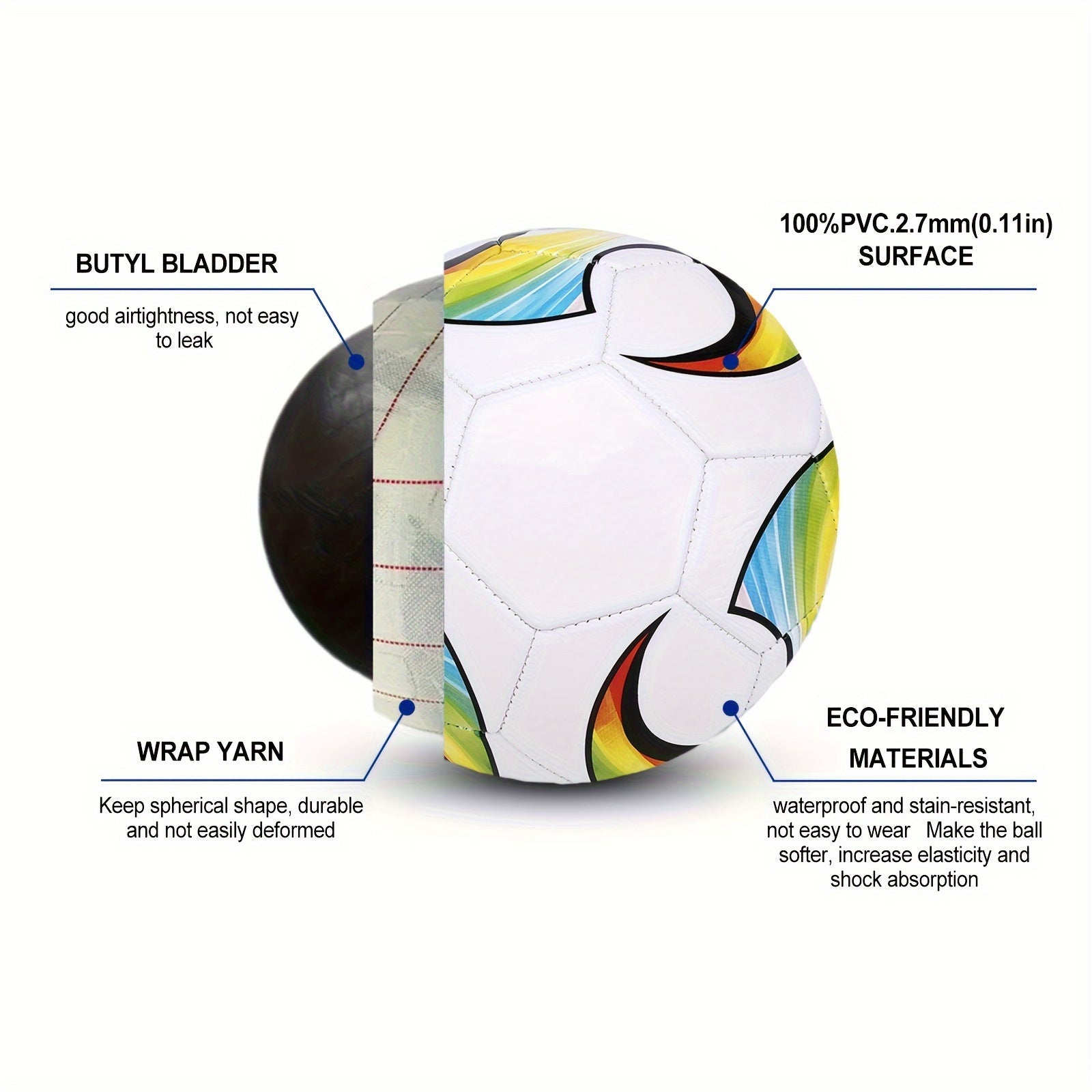 Size 5 Prof. Football PU Leather Soccer Ball For Competition