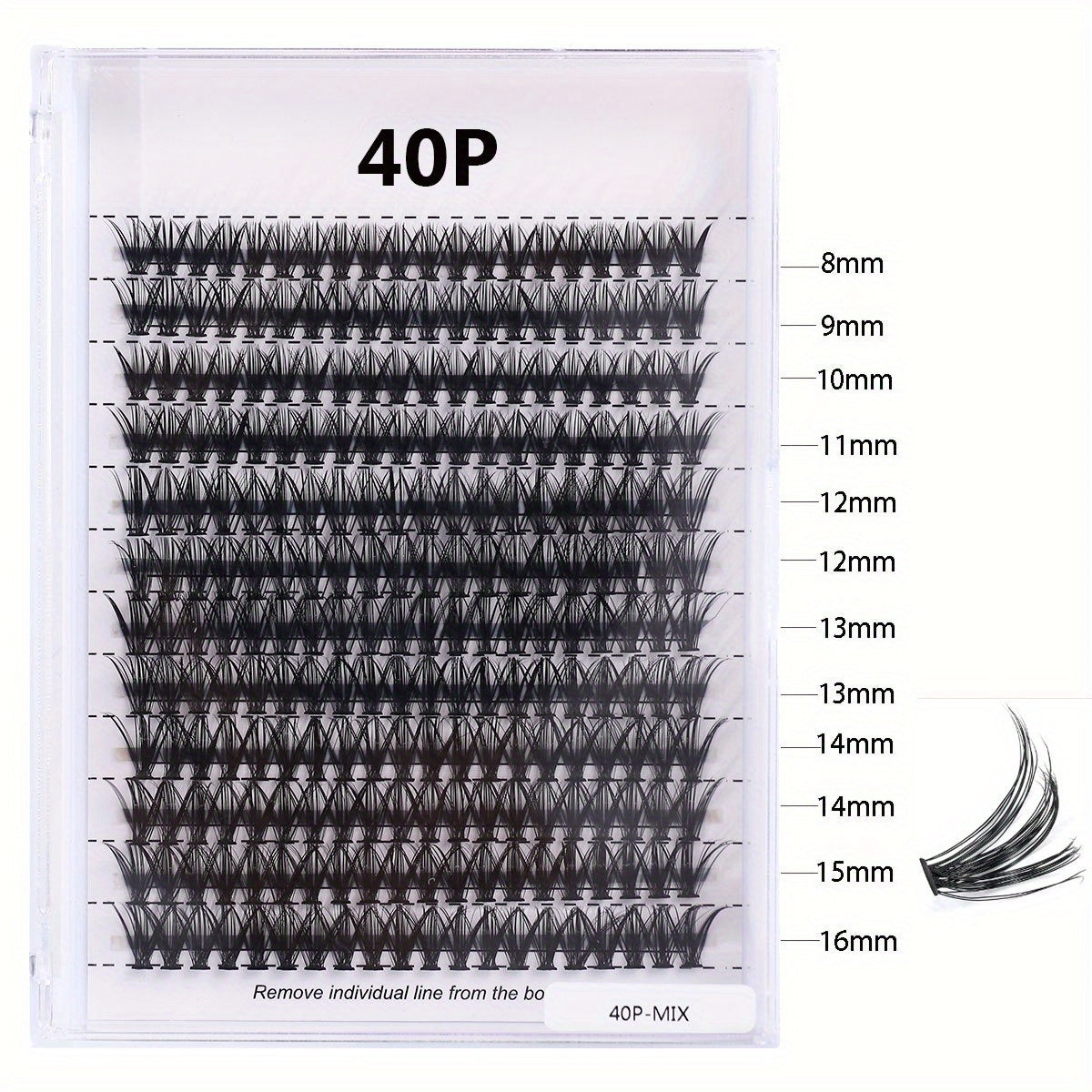 180 Pcs Mixed Lash Clusters 9 Rows DIY Eyelashes Extensions