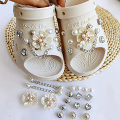 18pcs Rhinestone Flower Shoe Buckle Set for Party Favor