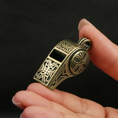 Pure Copper Cross Whistle Outdoor Survival Tool Whistle