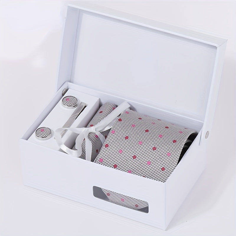 Men's Tie And Pocket Square Set Necktie Handkerchief Cufflinks