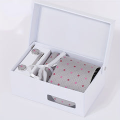 Men's Tie And Pocket Square Set Necktie Handkerchief Cufflinks