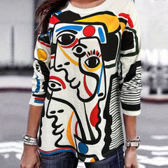 Abstract Graffiti Print Pullover Sweatshirt