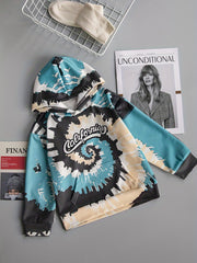 Spiral 3D Print Boys Hooded Sweatshirt for Spring Fall