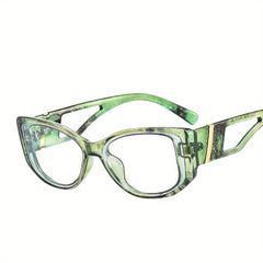 Gradient Cat Eye Frame Glasses Hollow Out Temple Anti Eyewear
