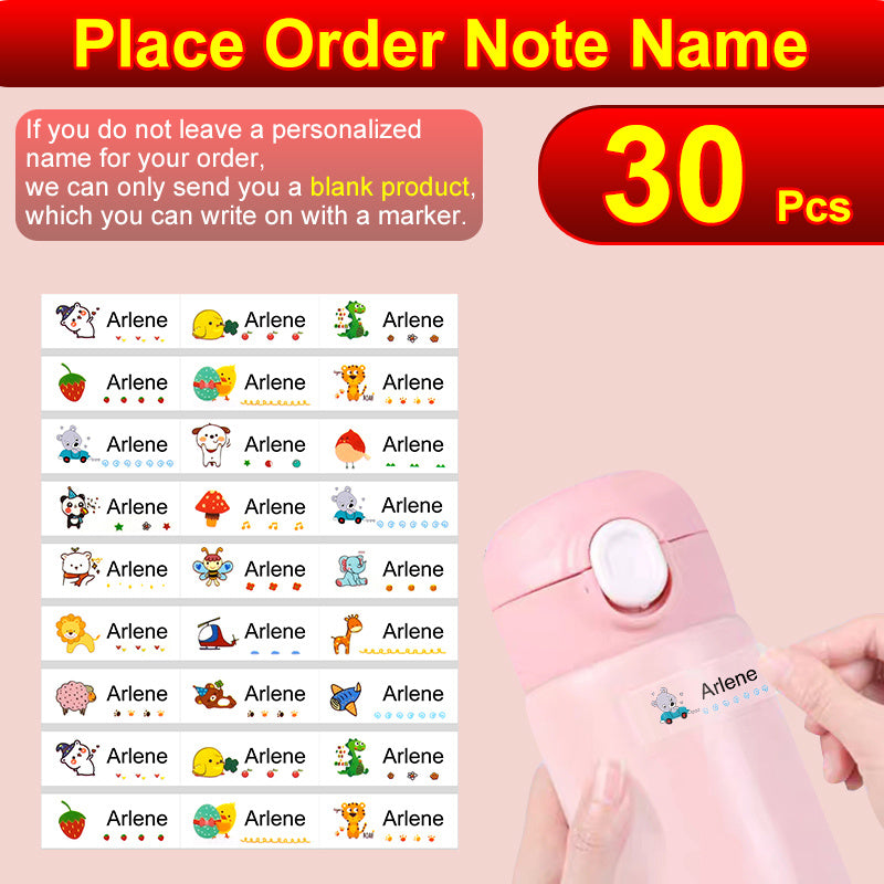 180pcs Transparent Name Stickers - Waterproof Labels for School