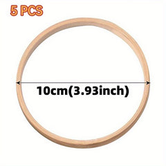 5pcs Wooden DIY Embroidery Hoop Cross Stitch Bamboo Circle Ring