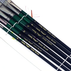 6pcs Flat Acrylic Paint Brushes Set for Artists