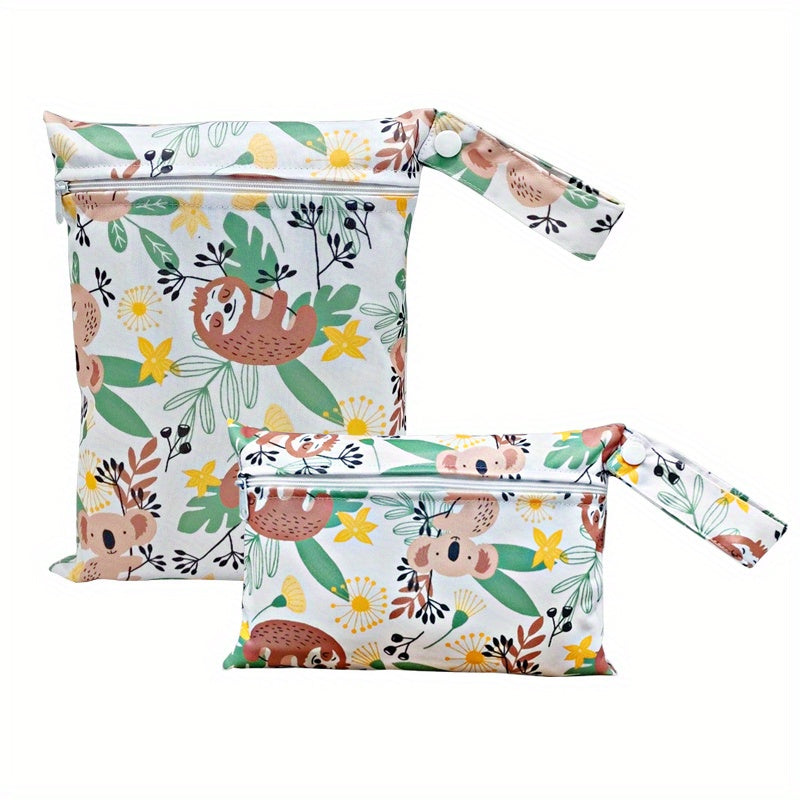 2pcs Tree Zircon Print Diaper Bag Washable Cloth Diaper Bag