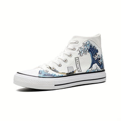 Men's Graffiti Print High Top Canvas Shoes