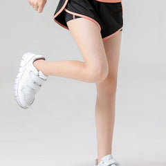 Girls Elastic Waist Contrast Binding Track Shorts Kids Summer Clothes