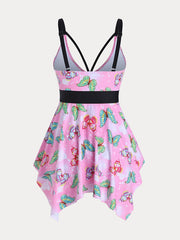 Y2k Butterfly Print Swimsuit Set - 2pc